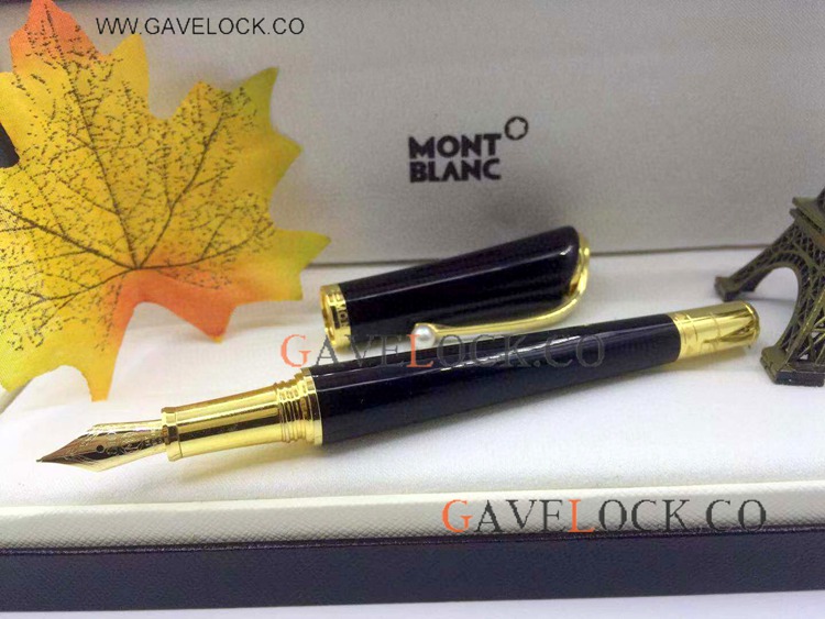 Best Copy Marilyn Monroe Fountain Pen Black And Gold Mont Blanc Special Edition Pens
